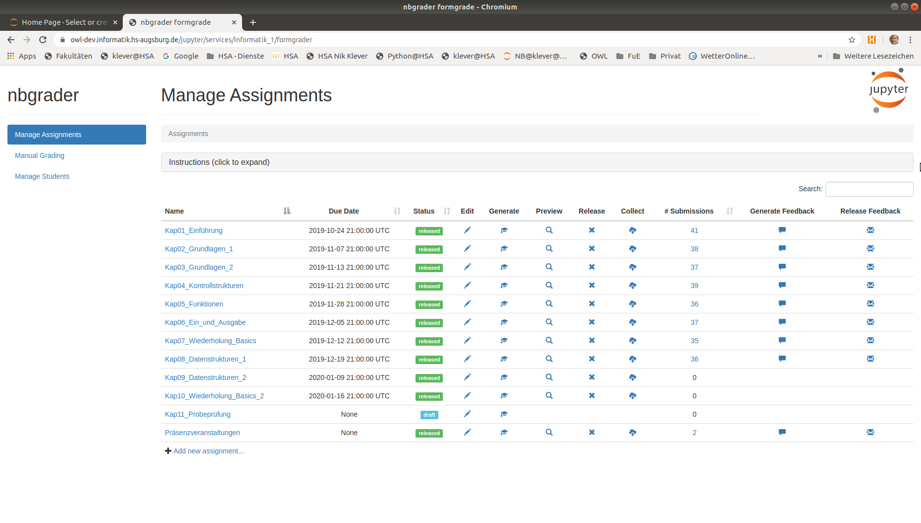 Manage assignment