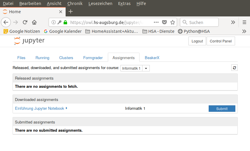 Assignments geholt