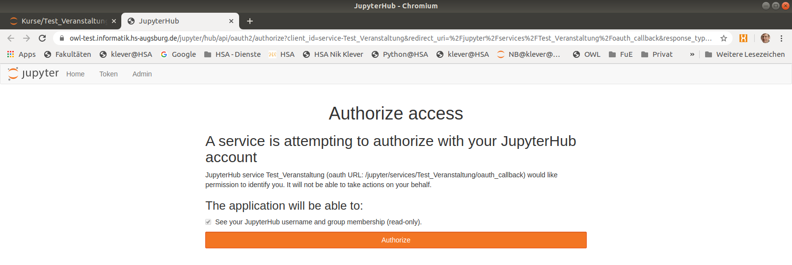Kurs Authorisierung