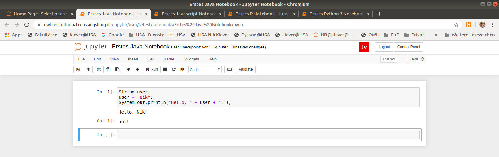 Neues Java Notebook