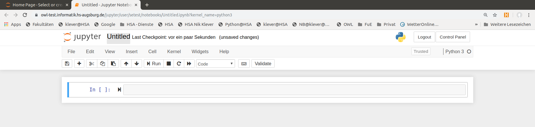 Neues Python 3 Notebook