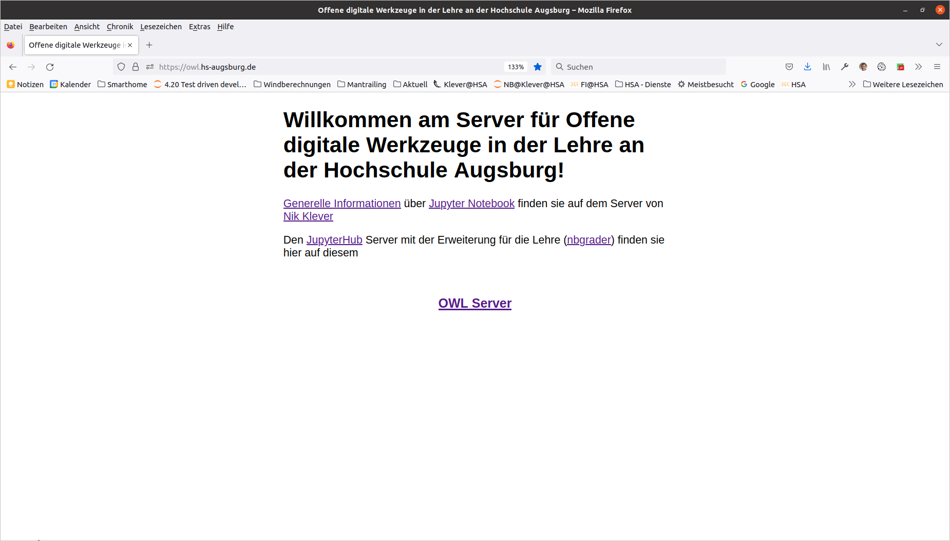 Willkommen am OWL-Server